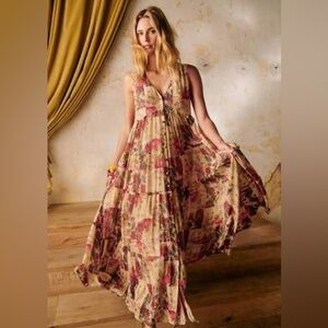 Sezane Alameda Dress Maxi Fleurs Patchwork - Size 36